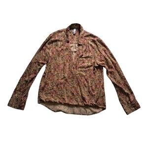 Anthropologie Pilcro Tisha Surplice Blouse Women's XS Long Sleeve Faux Wrap Boho